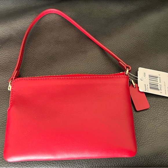 Coach Leather Wristlet in Red - Picture 5 of 11